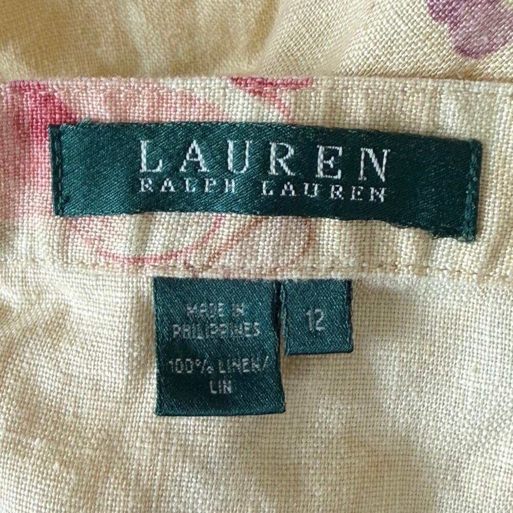 Lauren Ralph Lauren Linen Floral Button Front Skirt - Picture 6 of 10
